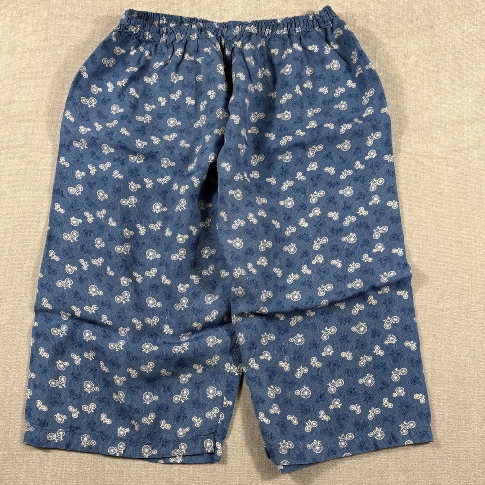 Red Blue Mens Pajama Pants Blue White Penny Farthing Bicycle Print Size M